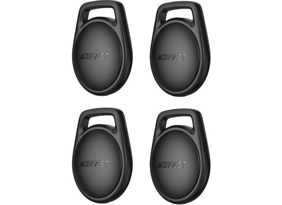 ACEFAST S2 4Pcs Keychain Button Type Tracker Anti-Lost Device Bluetooth-Compatible Key Wallet Finder for iOS - Black
